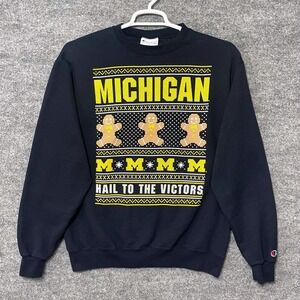 Champion Michigan Wolverines Hail To The Victors Holiday Sweatshirt Mens Large